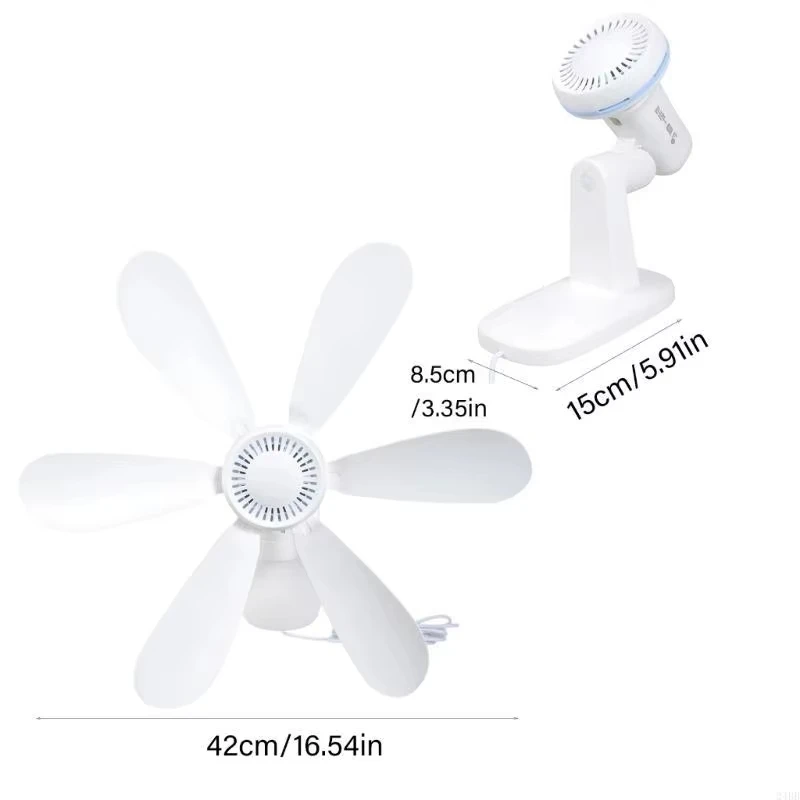 16.5-Inch Wall Mount Fan with Remote and Timer Small 5V USB Fan with Powerful 4 Speeds Quiet Corner Fans for Bedroom Kitchens image 6