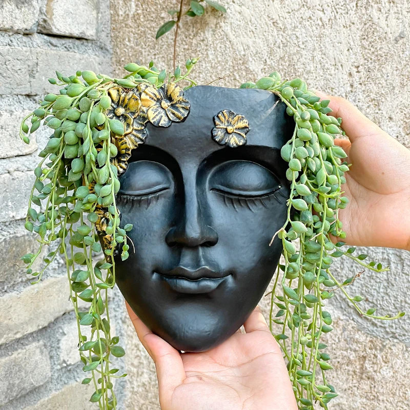 Creative Artistic Face Shaped Wall Mounted Flower Pot Wall Decoration Suitable For Green Plant And Flower Placement Field Gift