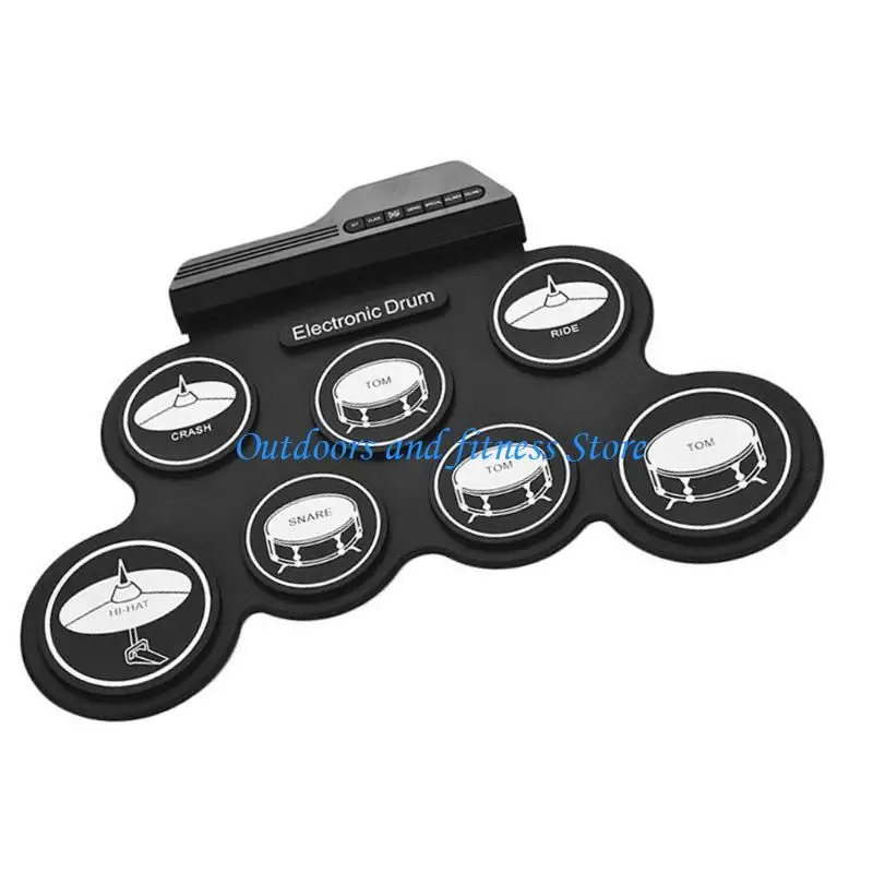 

H053 7 Drums Electronic Drum with Built in Speakers, Drum Sticks, Headphone Out Jacks
