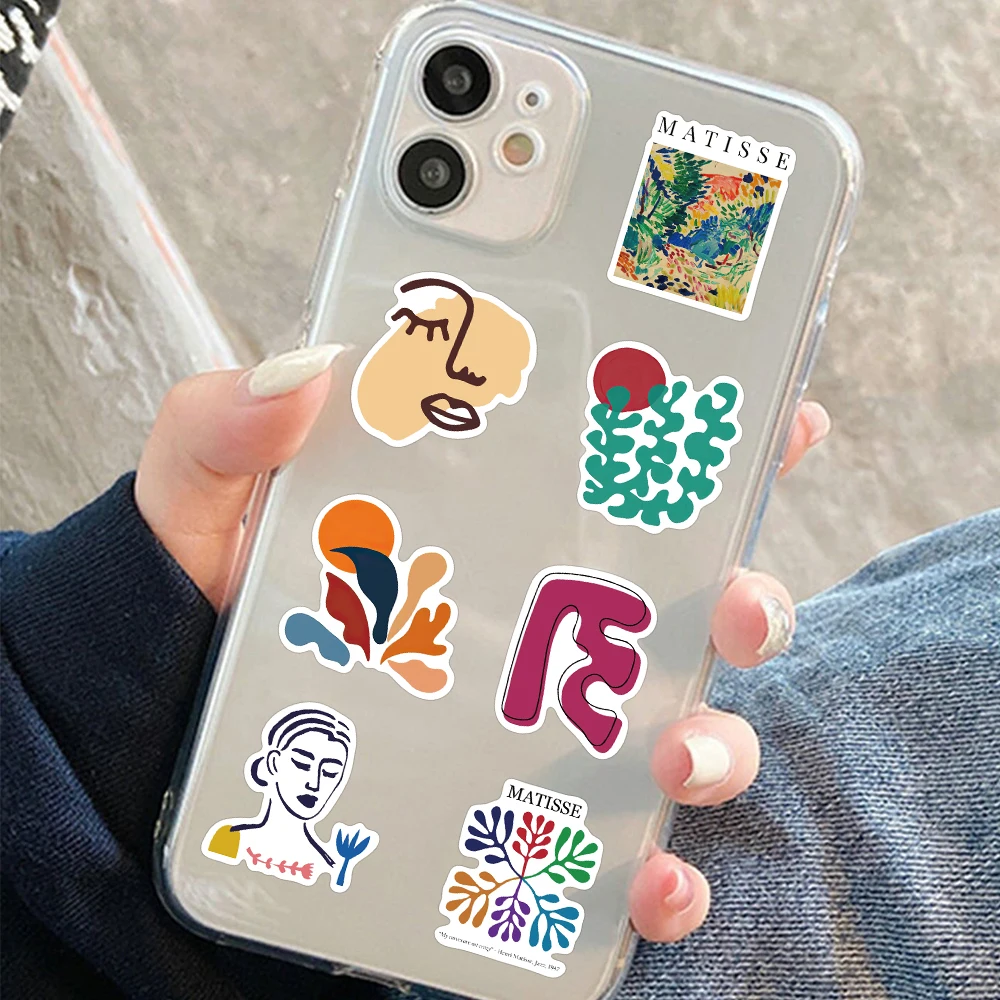 50pcs Matisse Style Sticker Cartoon Fashion Decal For Diary Fridge Closet Wallet Backpack Envelope Label Magazine Decal Sticker