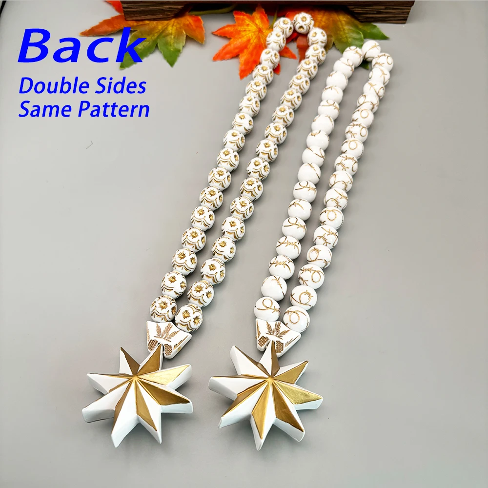 KC1016 Octagonal Star Resin Paintings  Exquisite Beads Decorate 3D Three-Dimensional Two-Color  Pendants White Gold Decoration