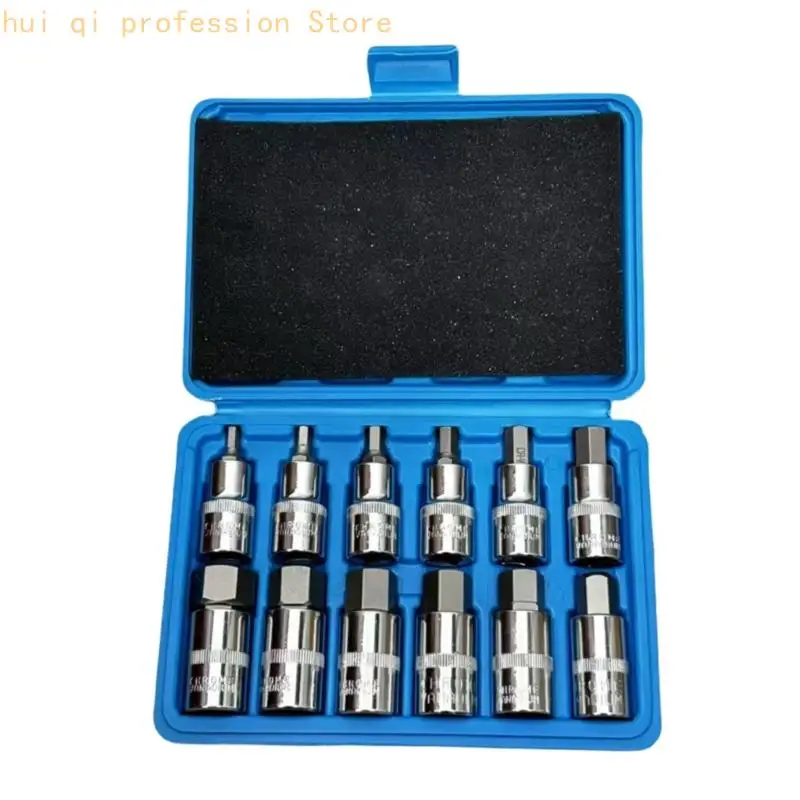1/2 Drive Bit-Werkzeugsatz, 12-teiliges Set mit blauem Koffer, perfekt für Reparaturarbeiten H8WE – Detail 9