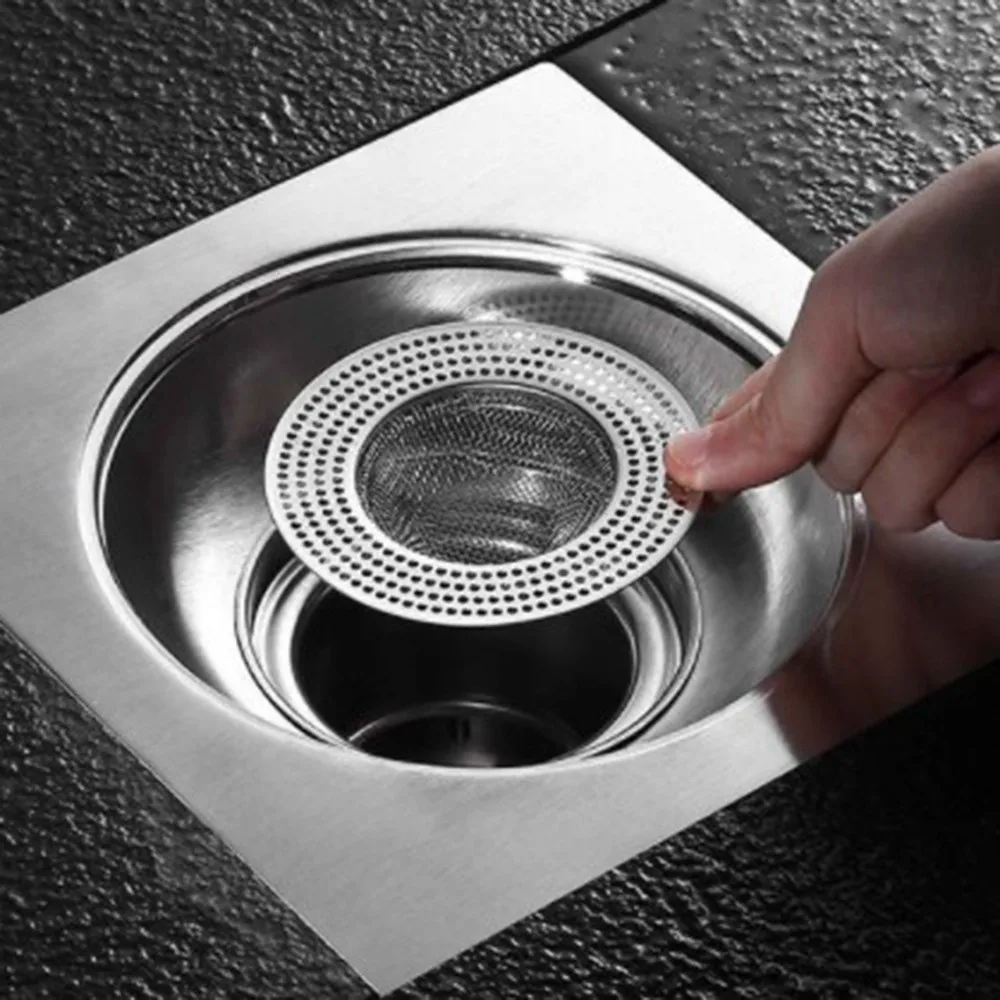 Stainless Steel  Sink Filter Water Tank Strainer Sink Sewer Filter Floor Drain Waste Drain Hair Colanders Kitchen Gadgets