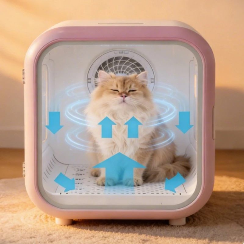 

Pet Drying Box Cat Blowing Drying Dog Bath Dryers Hair Blowing Large Capacity Automatic Silent Pet Hair Grooming Drying Box