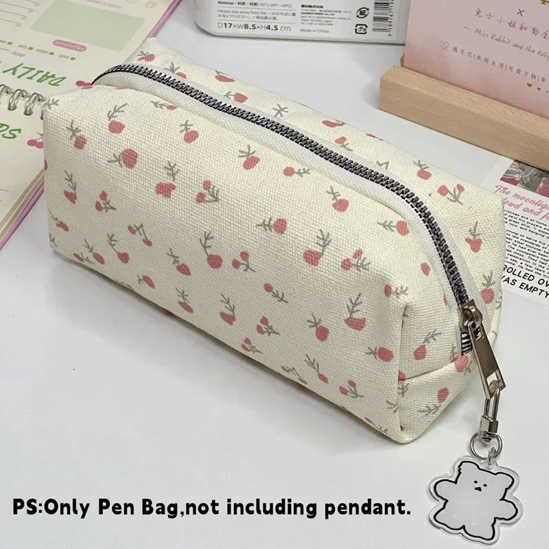 INS Style Floral Print Pen Bag Multifunctional Large Capacity Pencil Case Stationery Bag Small Fresh Floral Stationery Bag New