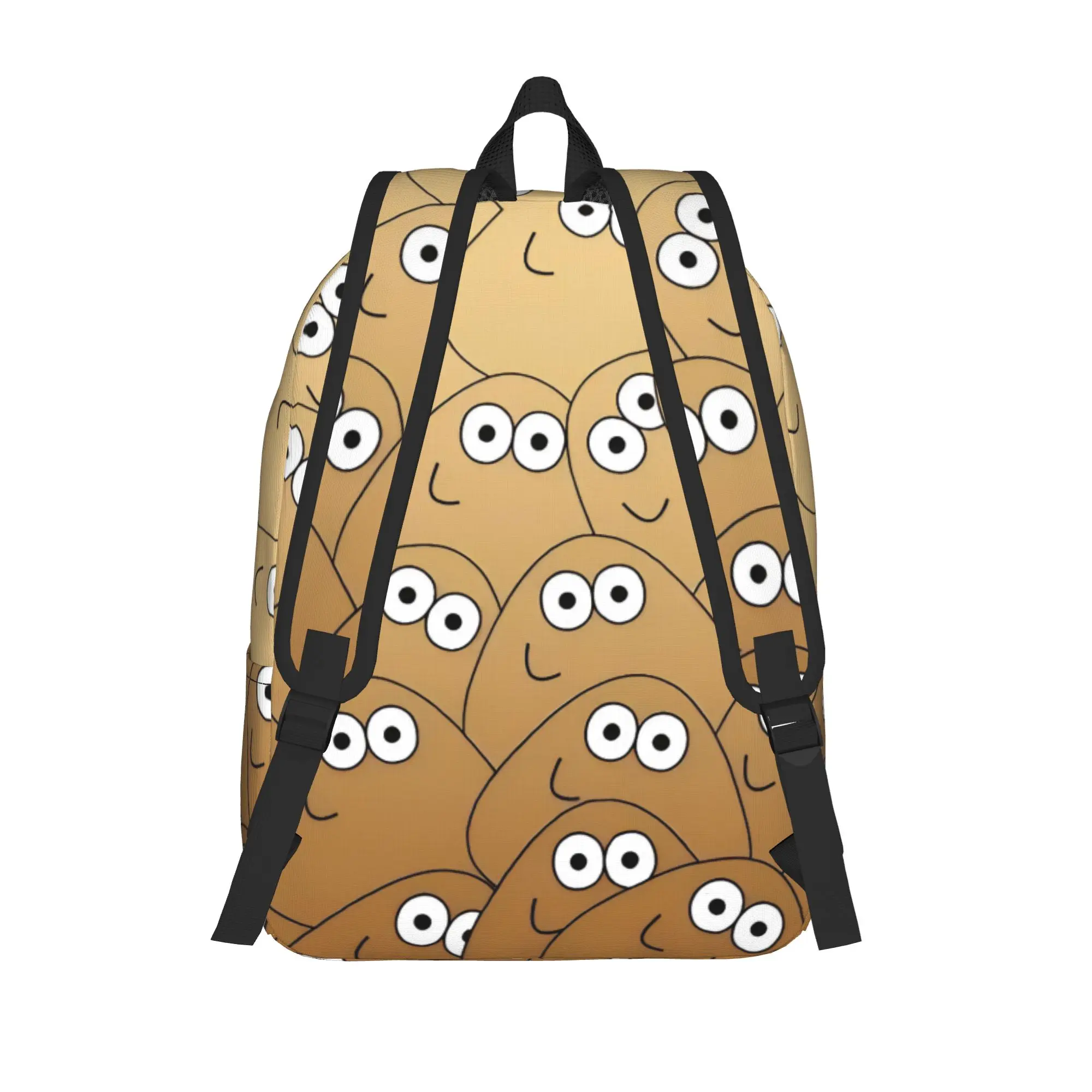 Virtual-Alien Pet P-Pou Backpack for Men Women Teenage Student Business Daypack Cartoon Game College Canvas Bags Durable