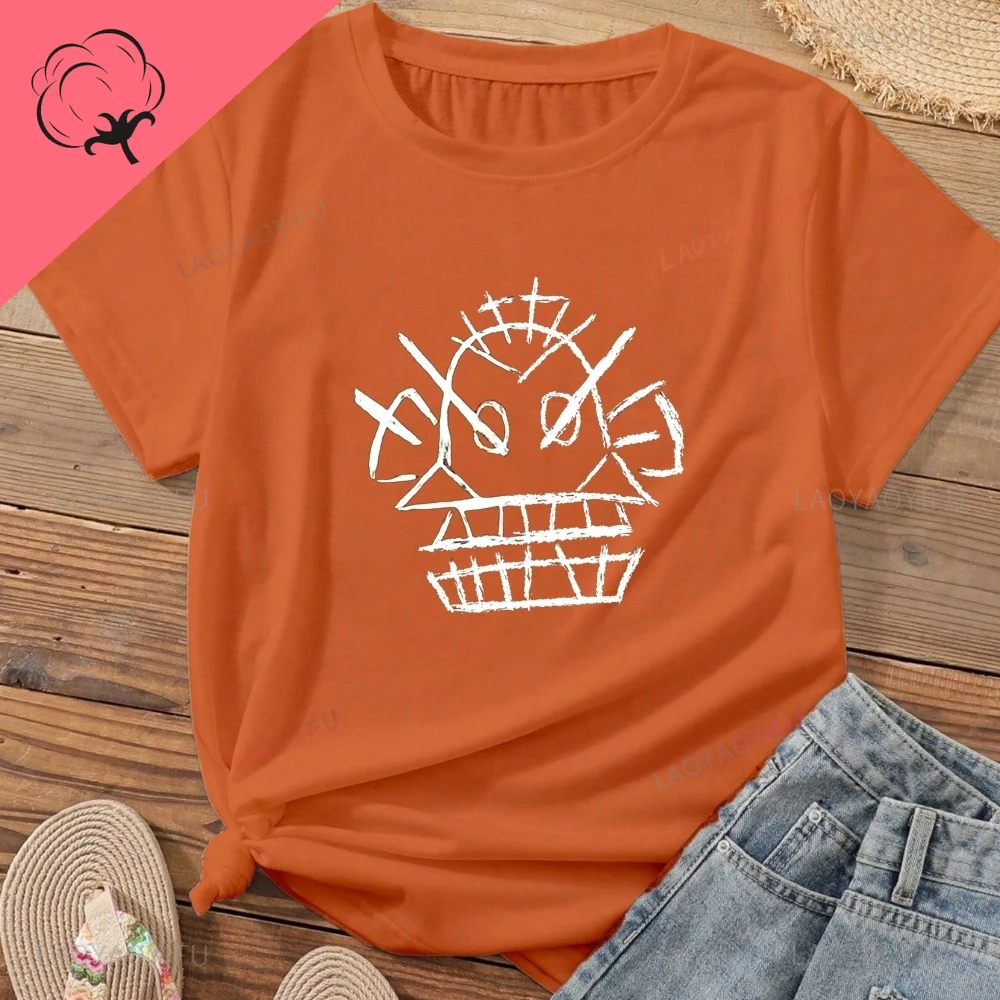 Graffiti Monkey Head - Edgy Street Art - قميص Shibuya Y2K عصري بأكمام قصيرة لكل من الرجال والنساء - تي شيرت من القطن الخالص