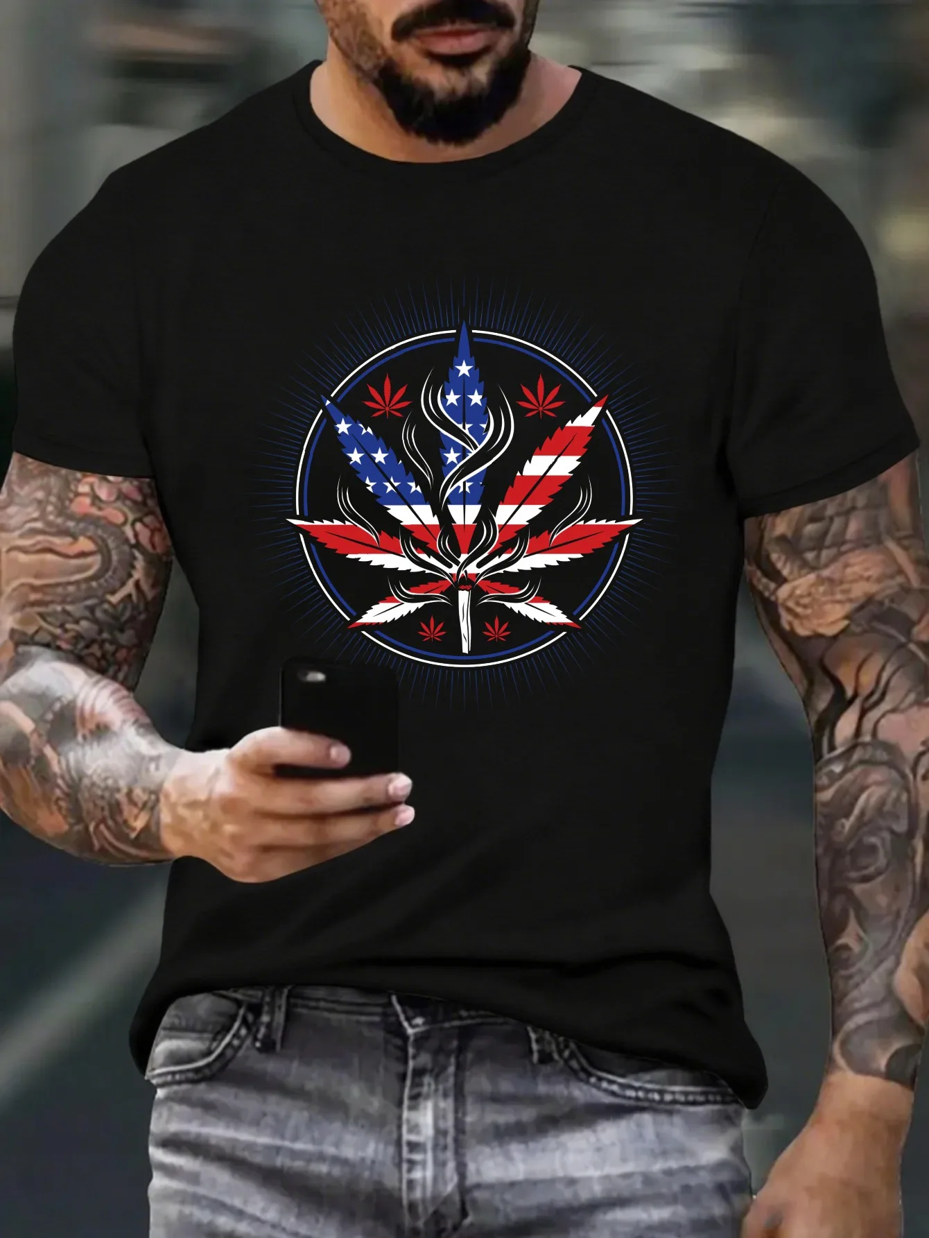 

Men's Union Jack Skull T-Shirt British Gothic Retro Casual Streetwear Cotton Tees