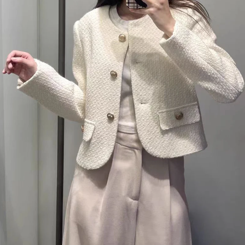 EVNISI donna semplice giacca Cardigan solido bottoni eleganti manica lunga cappotto dolce Casual O collo moda capispalla autunno inverno