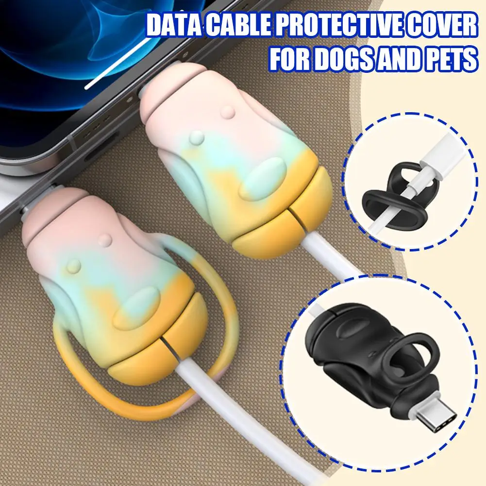 Data Cable Protection Cover Dog Pet Mobile Phone Charging Bite Prevent Breaking Organizer Cable To Cable Animal J4F7