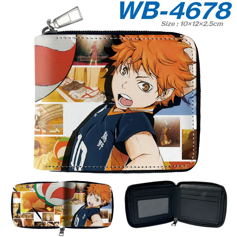 

Anime Haikyuu!! Wallet Boys and Girls Anime Peripheral Oikawa Tooru Zipper PU Wallet Student Large Capacity Short Folding Wallet