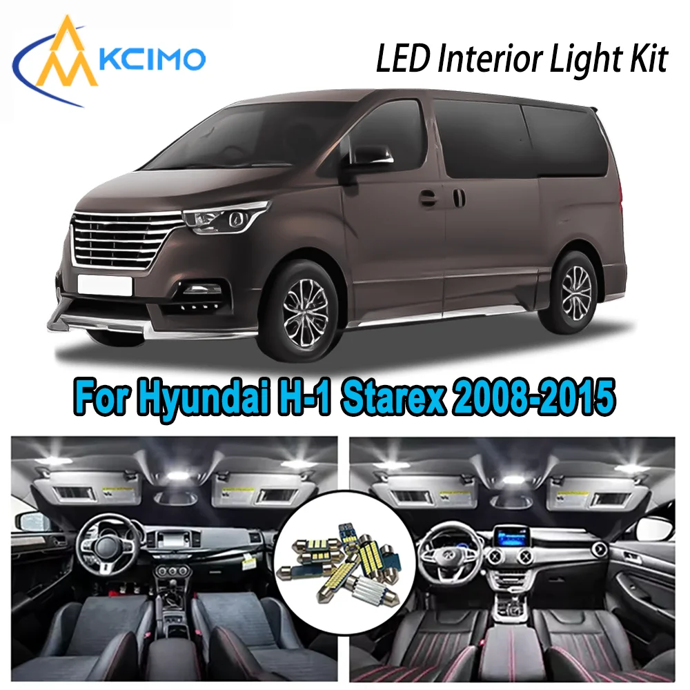 

Bright LED Interior Light Kit for Hyundai H-1 Starex Grand Starex i800 2008-2015 Dome Map Trunk Car Lamps with Canbus No Error