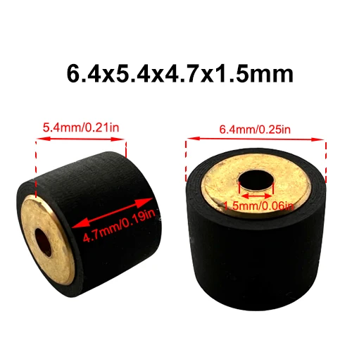 

6.4x5.4x4.7x1.5mm Copper Core Rubber Pinch Roller Cassette Belt Pulley For Sony Audio Recorder Tape Deck Walkman Stereo Player