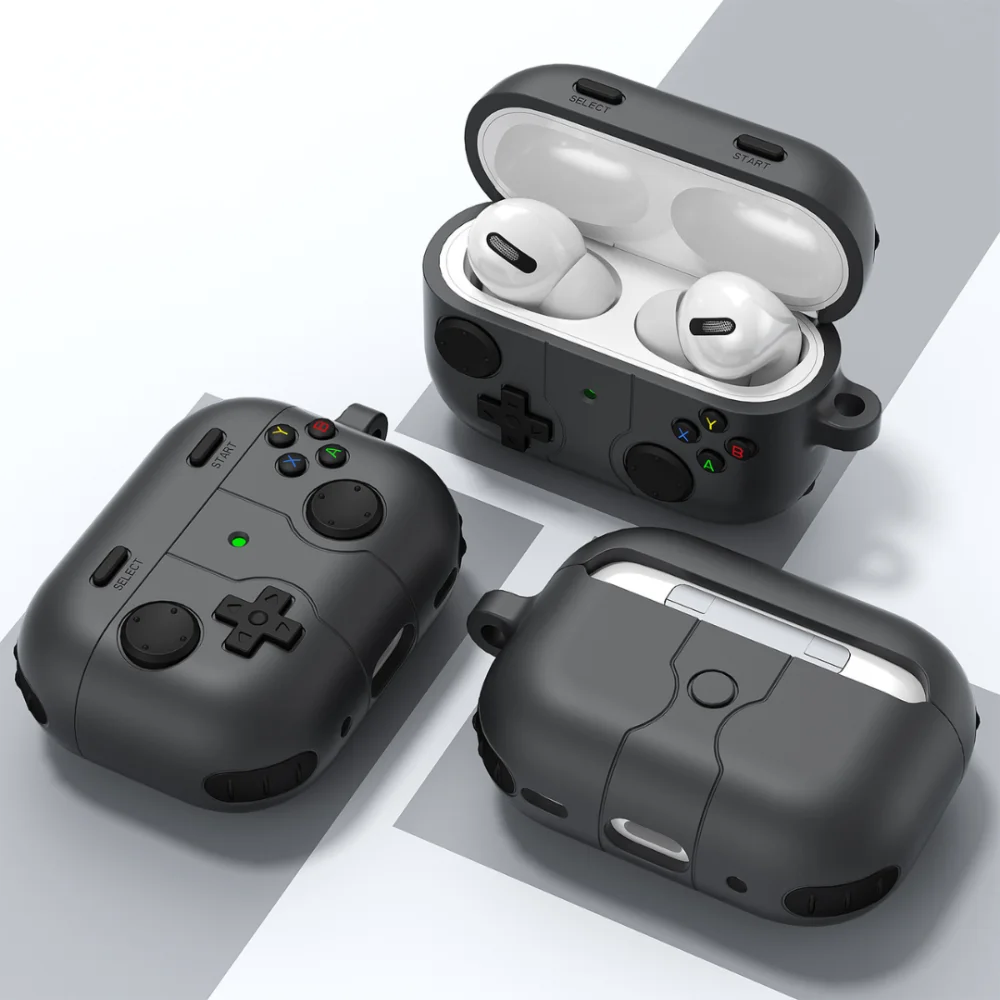 

3D Gamepad Silicone Case for AirPods 4 2024/Pro 2, Cute Cartoon Shockproof Cover with Carabiner, Wireless Charging