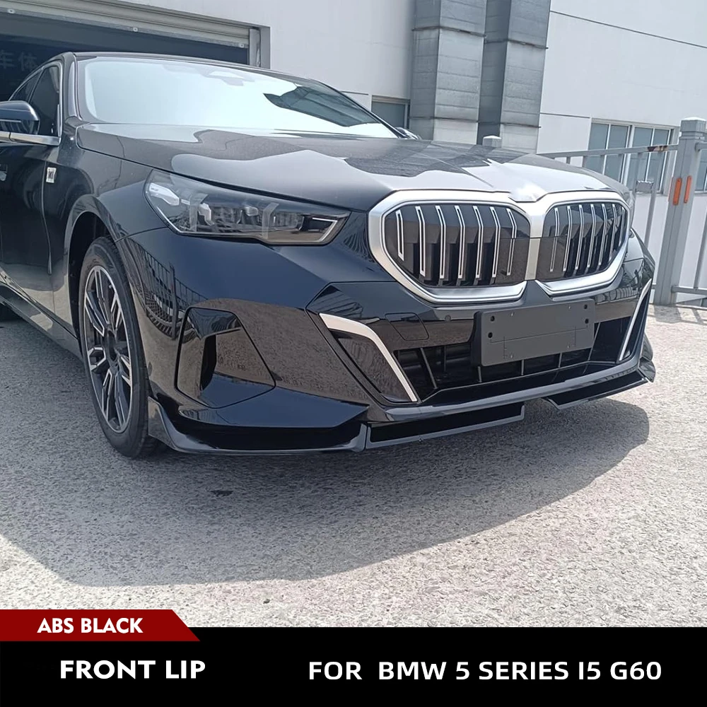 

For BMW 5 Series I5 G60 2024 Front Bumper Chin Spoiler Splitter Car Racing Kits Car Front Bumper Lip Spoiler ABS Glossy Black