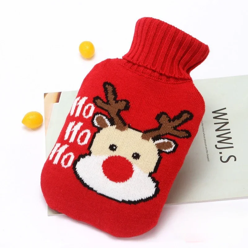 2000ml Large Cartoon Knitted Hot Water Bag Bottle Cover Case Heat Warm Keeping Coldproof Removable Winter Cover Super Soft Warm