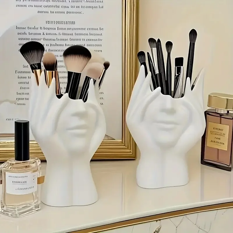 

Unique Creative Human Body Art-shaped Pen Container and Makeup Brush Holder Desktop Bathroom Storage Box Lightweight Decorative