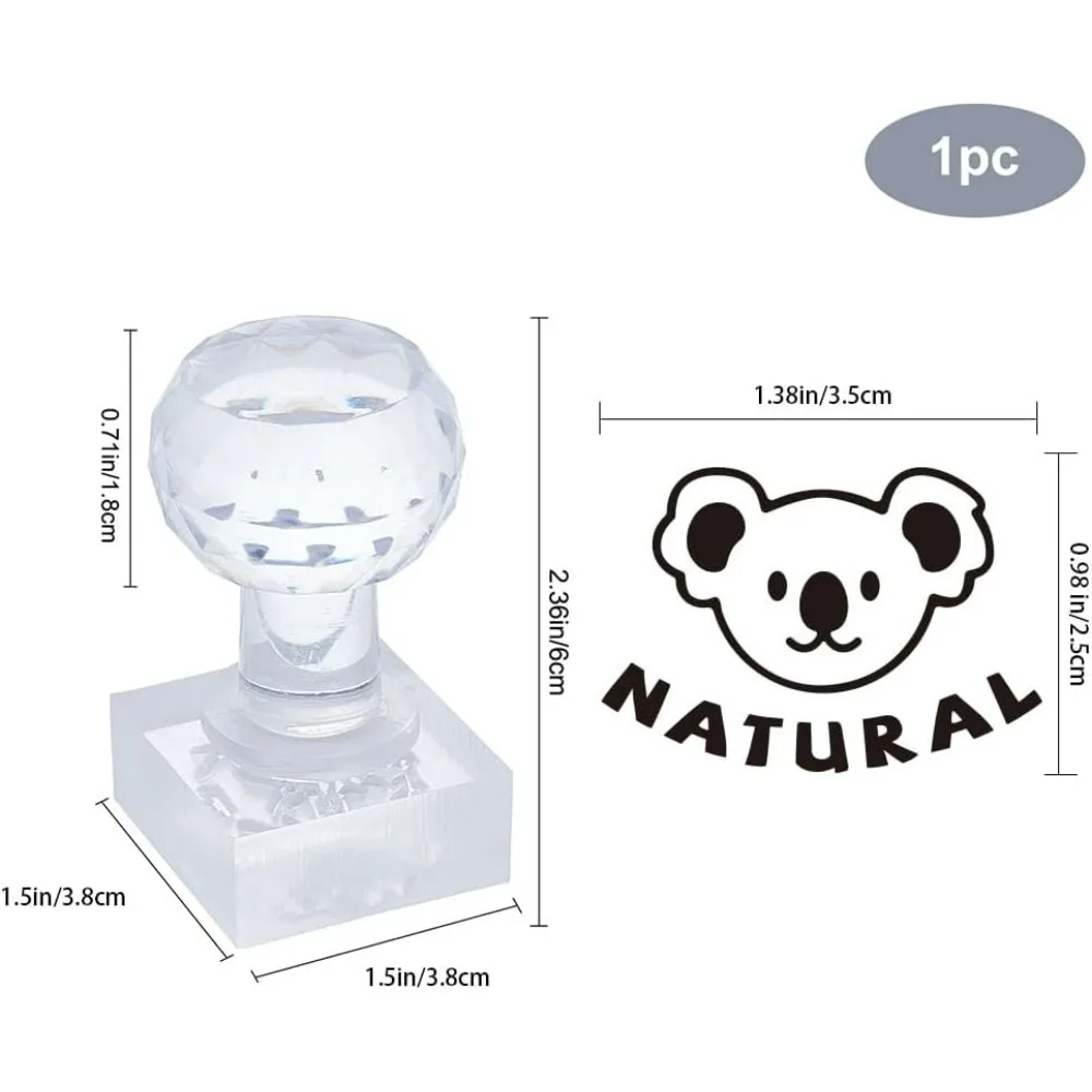 Koala Acrylic Stamp Soap Embossing with Handle Chapter Imprint for Handmade Cookie Clay Pottery