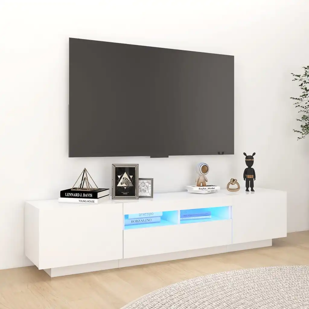 TV-Schrank mit LED-Leuchten Wei? 180x35x40 cm