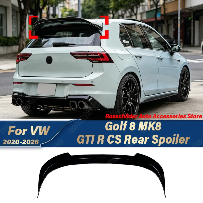 

For Volkswagen Golf 8 MK8 GTI R CS 2020 2021 2022 2023 2024 2025 2026 Automobile Rear Trunk Spoiler Maxton Style Rear Top Wing