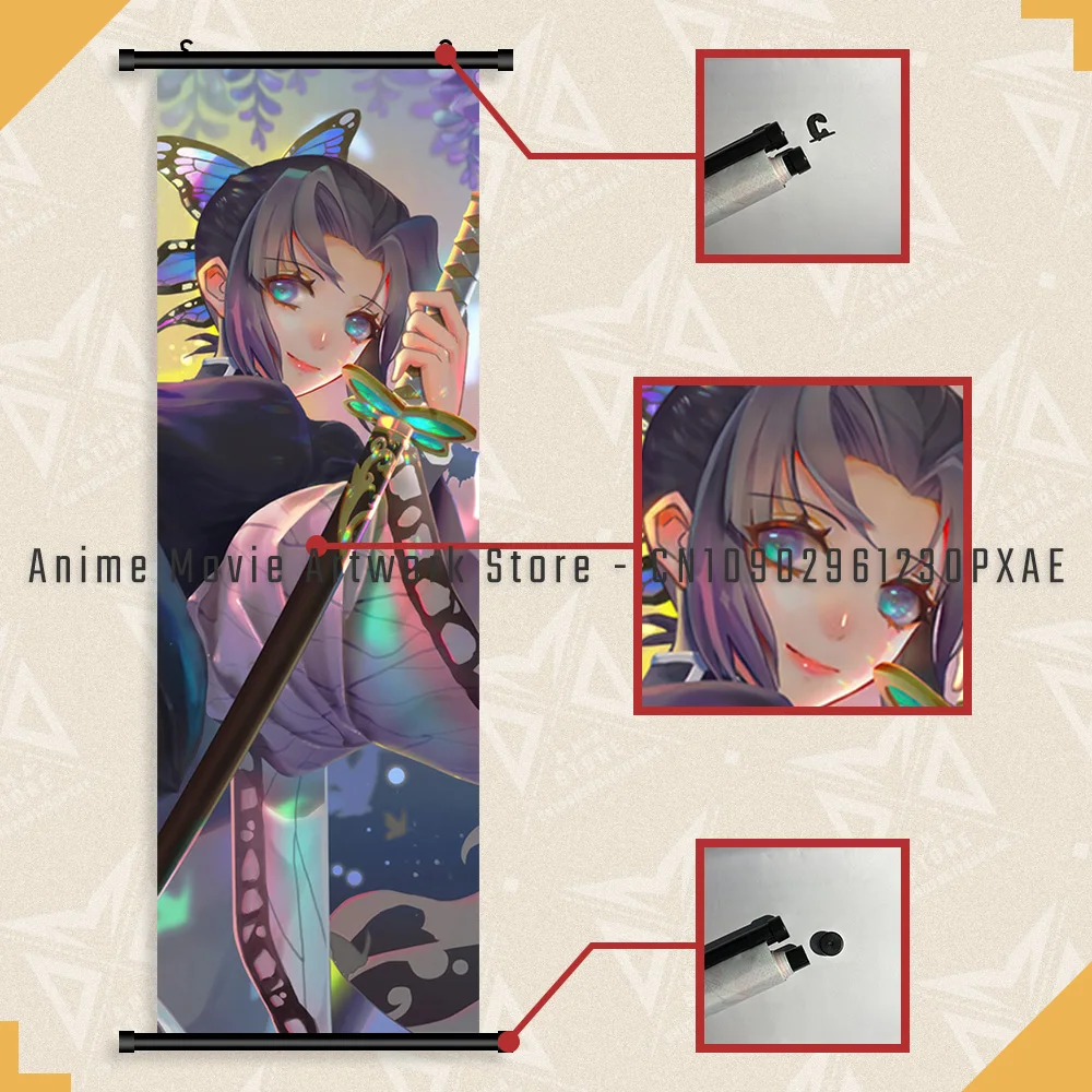 أنيمي شيطان القاتل صور ديكور المنزل Kokushibou يطبع الجدار ملصق فني انمي ياباني قماش معلقة اللوحة لغرفة المعيشة
