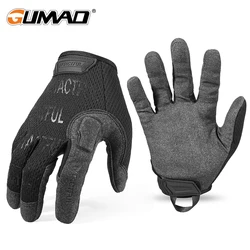 Guantes tácticos largos de dedo completo para hombre, manoplas negras para Airsoft, deporte, senderismo, motociclista, ciclismo, conducción, caza