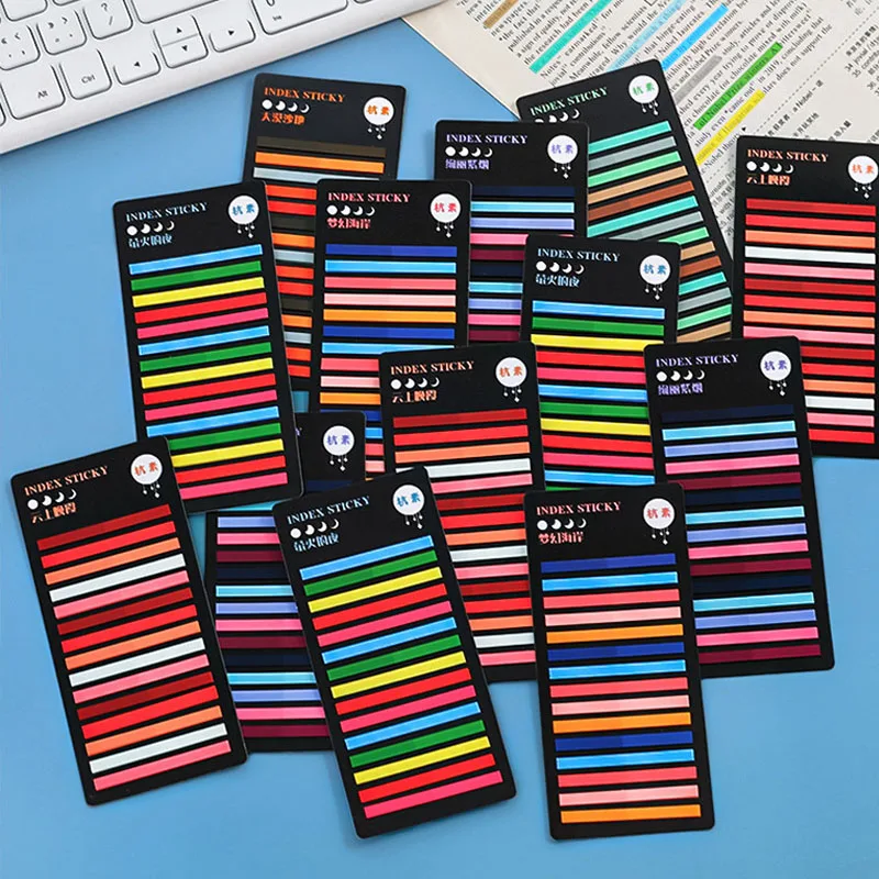 300 Sheets Colorful Ultra-Fine Index Stickers  Memo Pad Transparent Key Mark Sticky Notes PET Waterproof Message-Leaving Sticky
