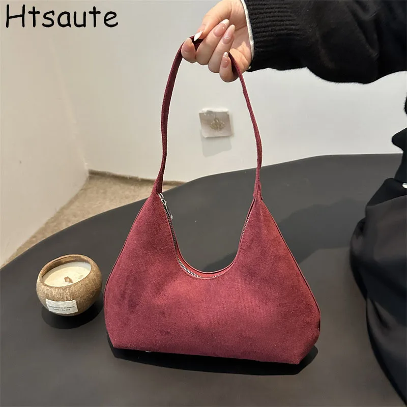 

Retro Women Underarm Bags Casual Solid Color Design Mini Handbags Brand Purse Fashion Shopper Clutch Women's Bags Hand Bag