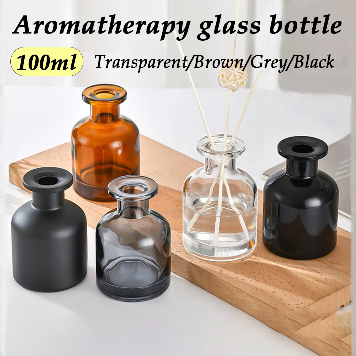 1Pcs100ml Home Fragrance Diffuser Bottle Party Gifts Glass Container Reed Diffuser Essential Oil Bottle Oil Diffusers Sticks