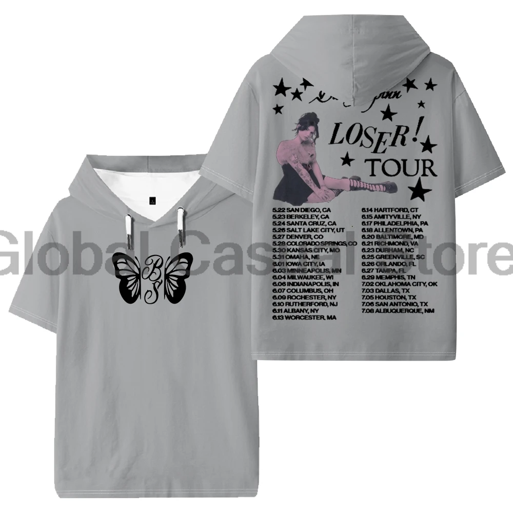 بيلي سبين لوزر تور 2025 ميرش مقنعين تي شيرت للجنسين قصيرة الأكمام تي شيرت الرجال النساء في الهواء الطلق ملابس الشارع الشهير