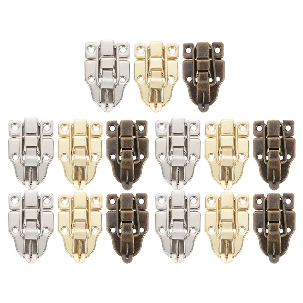 

15 Pcs Lock Buckle Iron Box Keyed Hasp Locks Toolbox Clasp Cabinet Mini Latch Decorative Toggle Anti-rattle Fastener Metal