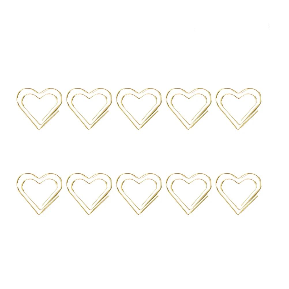 20PCS Creative Metal Paper Clip Heart Shape Paper Pin Simple Note Clips Portable Office Clamp ( )