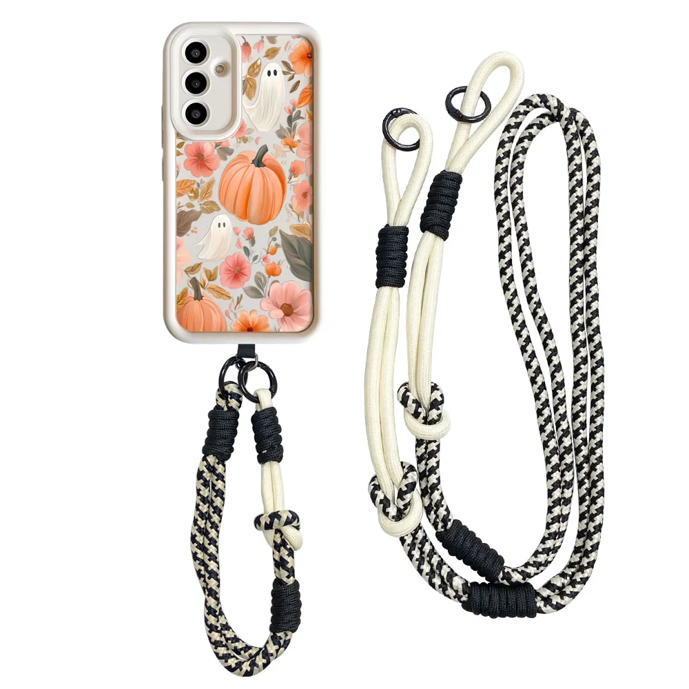 Ypm5Long حبل جراب هاتف ForRedmi Note14 13 12 11 10 9 8 7Pro Plus14s 13C 12C 14C 9C 10C اليقطين فانوس Crossbody الحبل غطاء