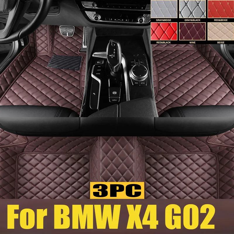 

Car Floor Mats For BMW X4 G02 MK2 2019~2022 Rug Covers Leather Luxury Mat Anti Dirt Pad Carpet Car trunk mat Interior Parts