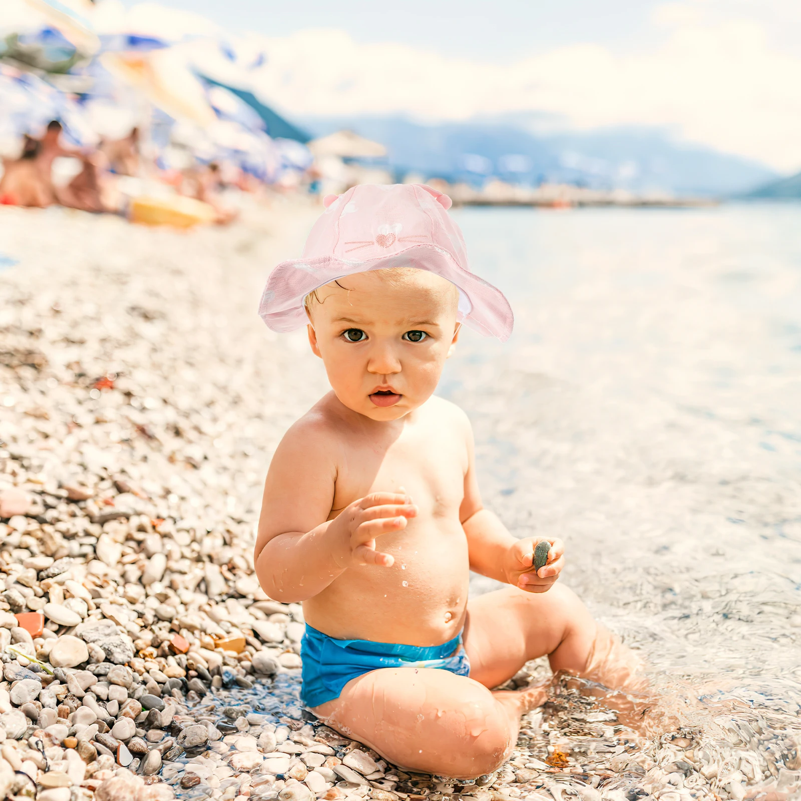 

Hat Kids Cotton Cap Rabbit Ear Decor Sun Protection Hats For Travel Beach Party Daily Wearing Fisherman Style Kids