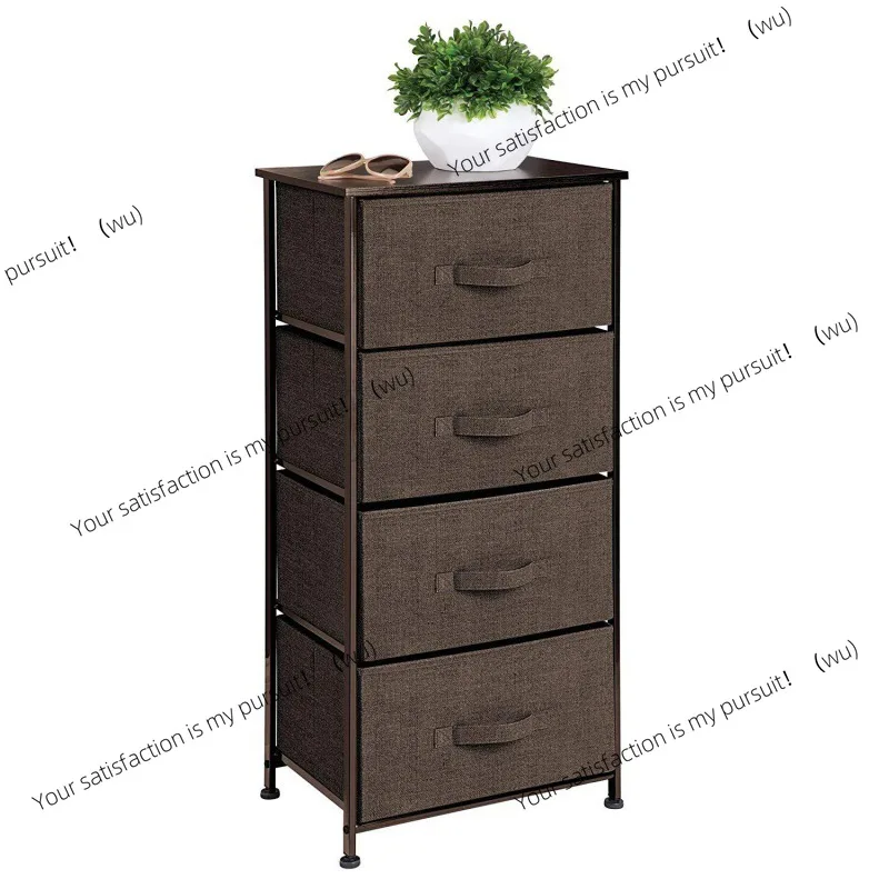 

Iron frame fabric drawer type two-layer combination storage cabinet living room bedroom bathroom locker rack