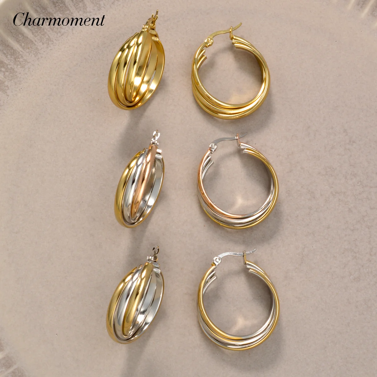 

Minimalist Punk Colorful Ear Buckle for Women Irregular Stainless Steel Twine Hoop Earring Female Party Jewelry Gift Wholesale
