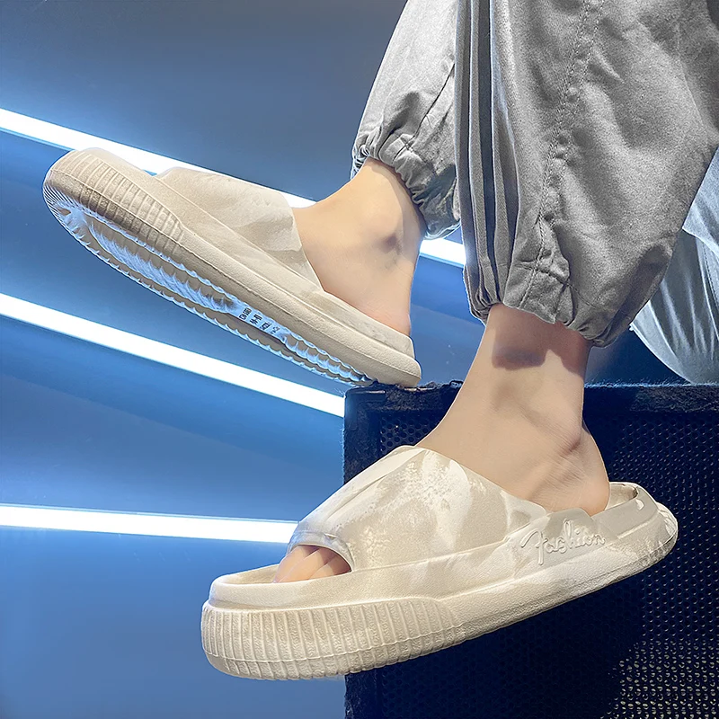 Original New Fashion Elements Design Splash Ink Pattern Simple Gradient EVA Platform Slippers Summer Men's Shoes Sandals