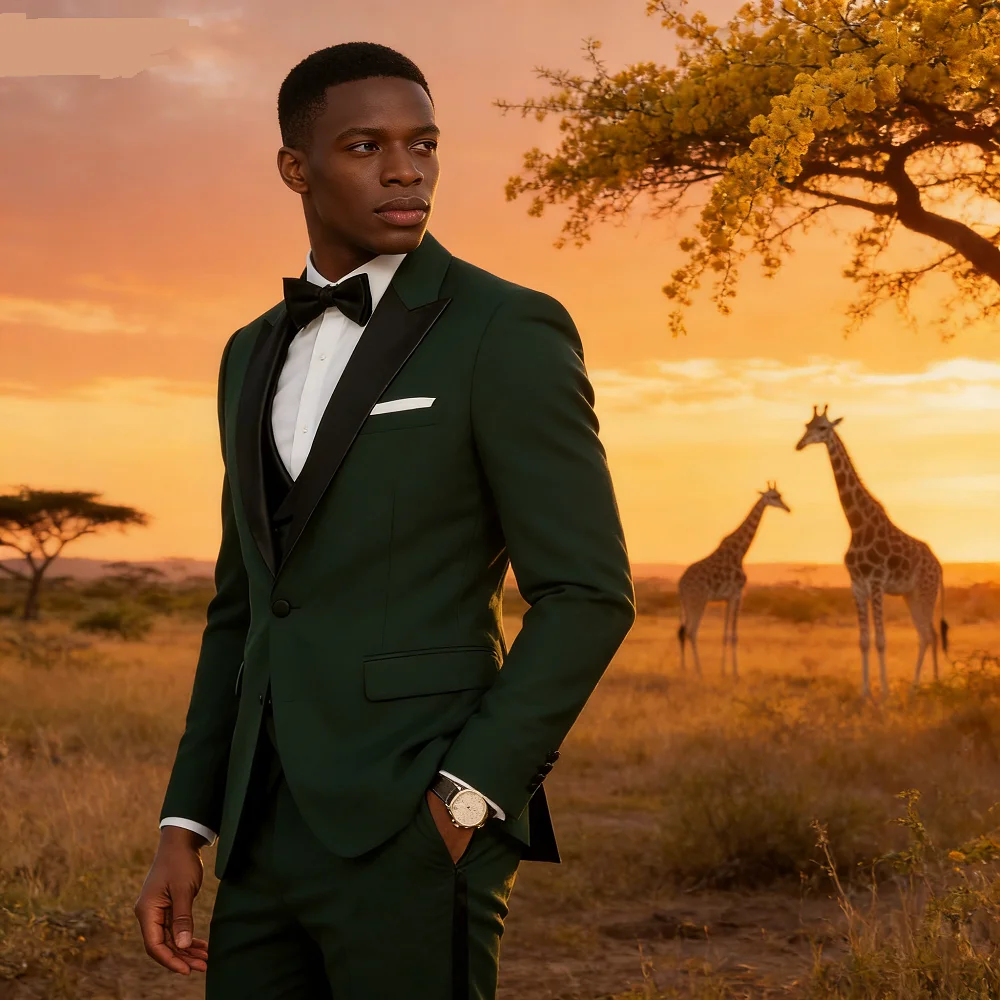 

Мужской смокинг по индивидуальному заказу с шарфом, костюм для курения с лацканами, пиджак для свадебных женихов, 3 шт.