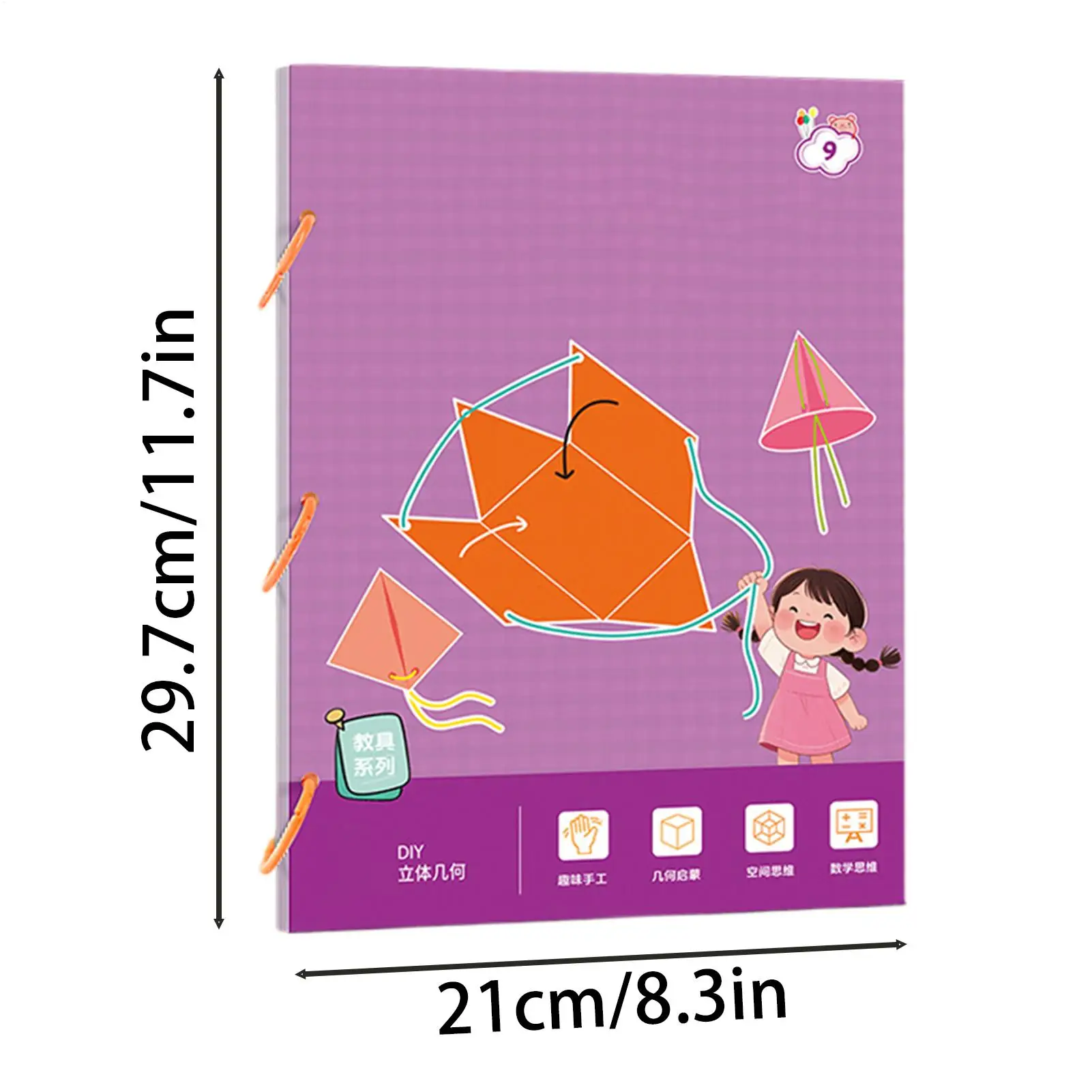 3D-geometrie-leerboek met 9/12/15 vaste stoffen - interactief educatief speelgoed voor kinderen, peuters - STEM Math Spatial Thinking Tool