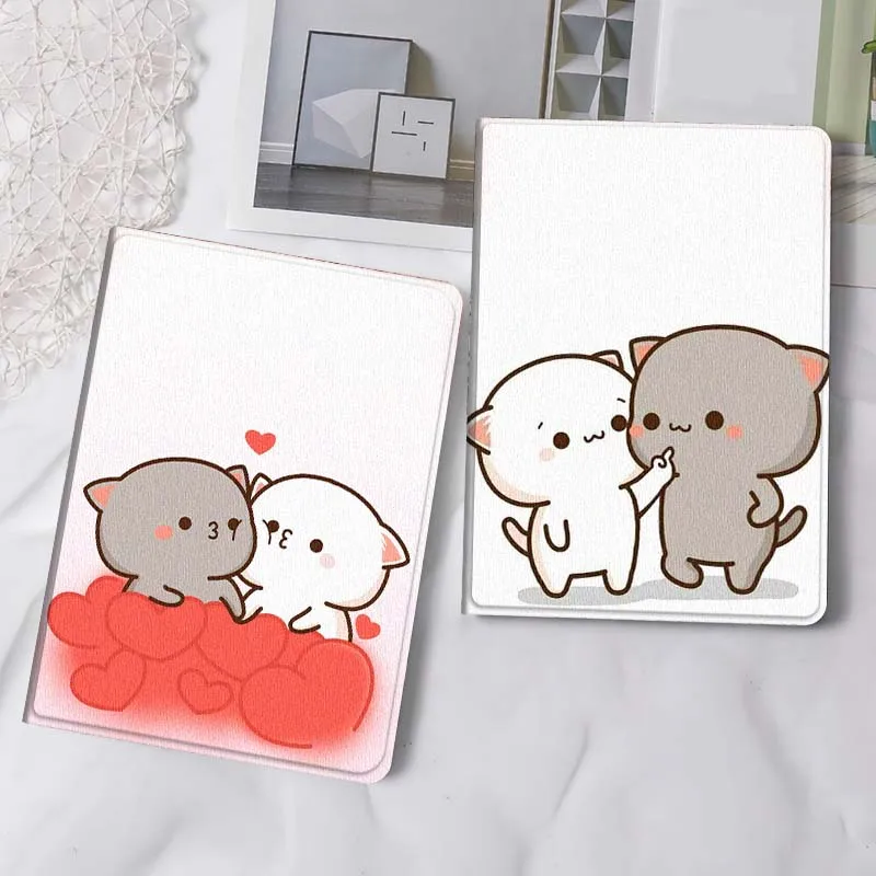 

Чехол для планшета с рисунком двух кошек и сердечками для Samsung Tab Galaxy S6 S11 A A7 A8 A9 A11 10,1 10,4 10,5 Plus Lite, подарок