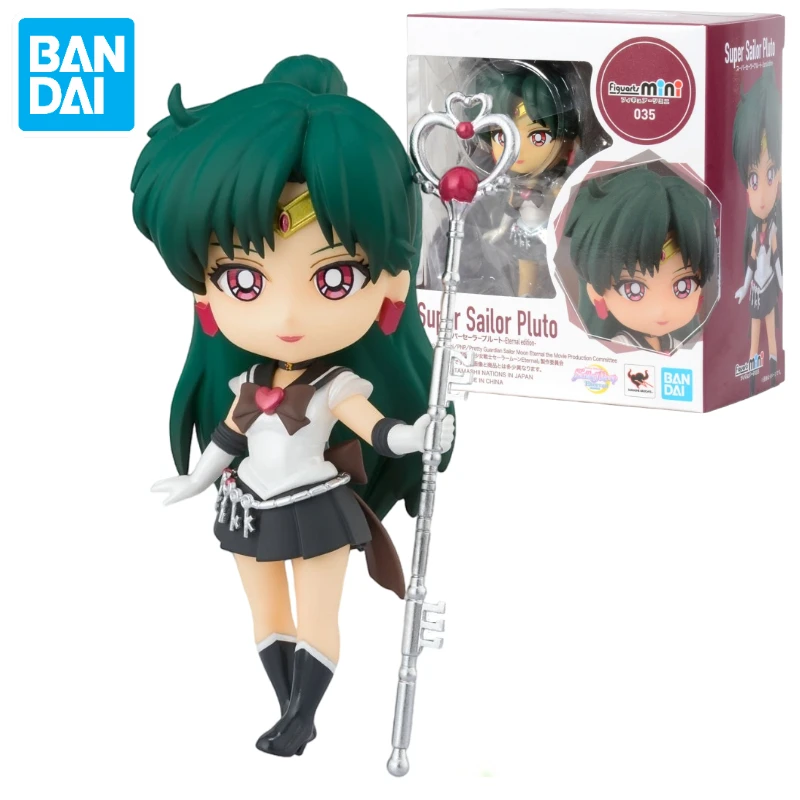 In Stock Bandai Figuarts Mini SAILOR MOON Super Sailor Pluto Anime Action Figure Toy Gift Model Collection Hobby