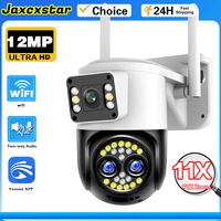 12MP 6K 11X PTZ Zoom WiFi IP Camera Three Lens Wireless Outdoor Samrt Home Security Protection Tracking CCTV Video Surveillance