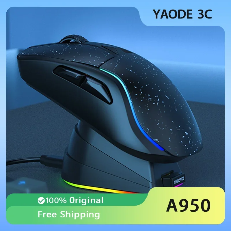 Imagem -01 - Tri-mode Mouse Bluetooth sem Fio 2.4g Air Mouse Rgb Base de Carregamento pc Gamer Kit Ratos Escritório Acessórios Laptop Dareu-a950 tri mode mouse bluetooth sem fio 24g air mouse rgb base de carregamento pc gamer kit ratos escritorio acessorios laptop dareu a950 01