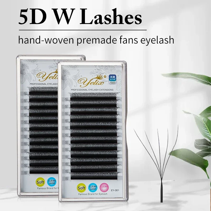 Yelix 5D Y Shape Eyelashes Premade Volume Fans Eyelash Extensions Natural Soft Individual Eyelashes False Lashes