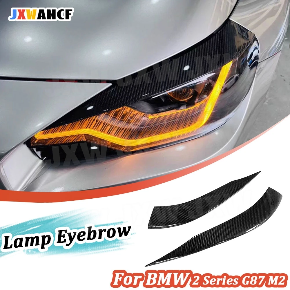 

JXWANCF Real Carbon Fiber for BMW 2 Series G87 M2 Car Front Lamp Eyebrow Headlight Covers Car Front Lamp Eyelids Body Kits