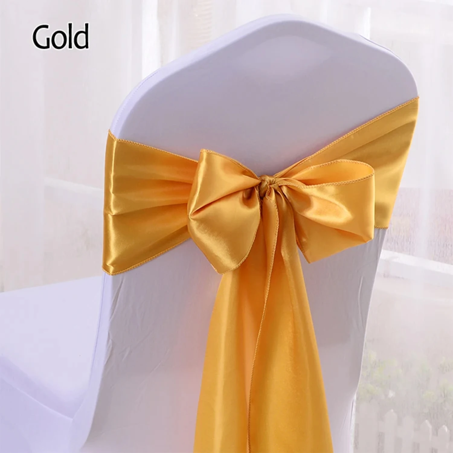 Elegante cetim cadeira sash set, casamento cadeira capas com nó laços, decoração rústica festa, DIY casamento bandas, lindamente, 25 pcs