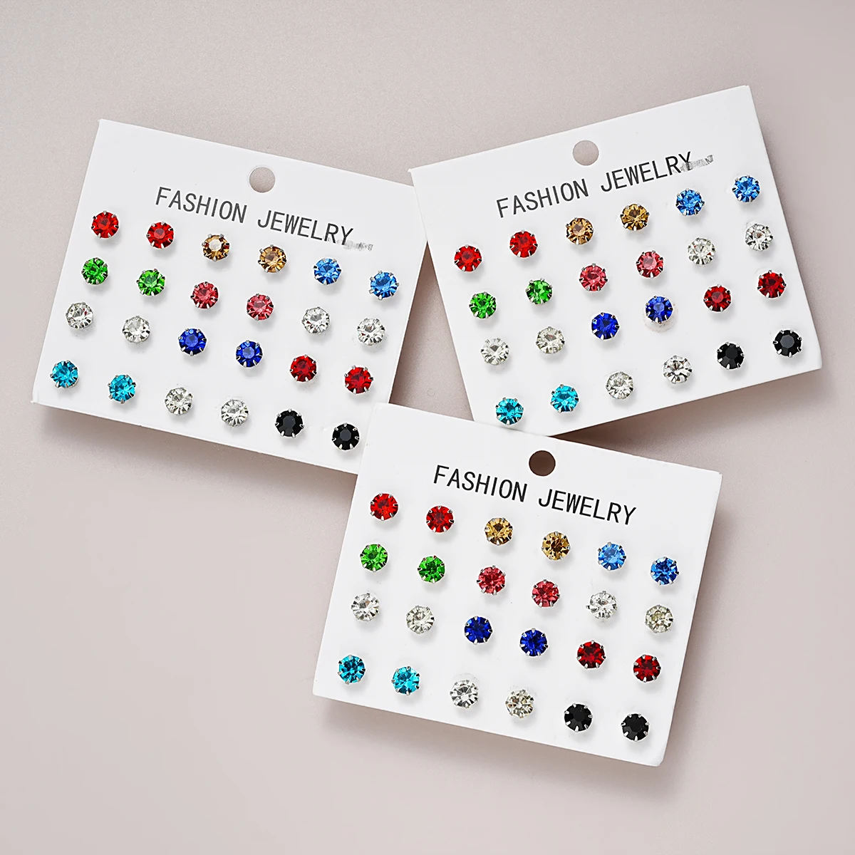 36 Pairs/Set Colorful Zircon Crystal Stud Earrings for Women Fashion Minimalist Geometric Shiny Earring New Trendy Jewelry Gifts