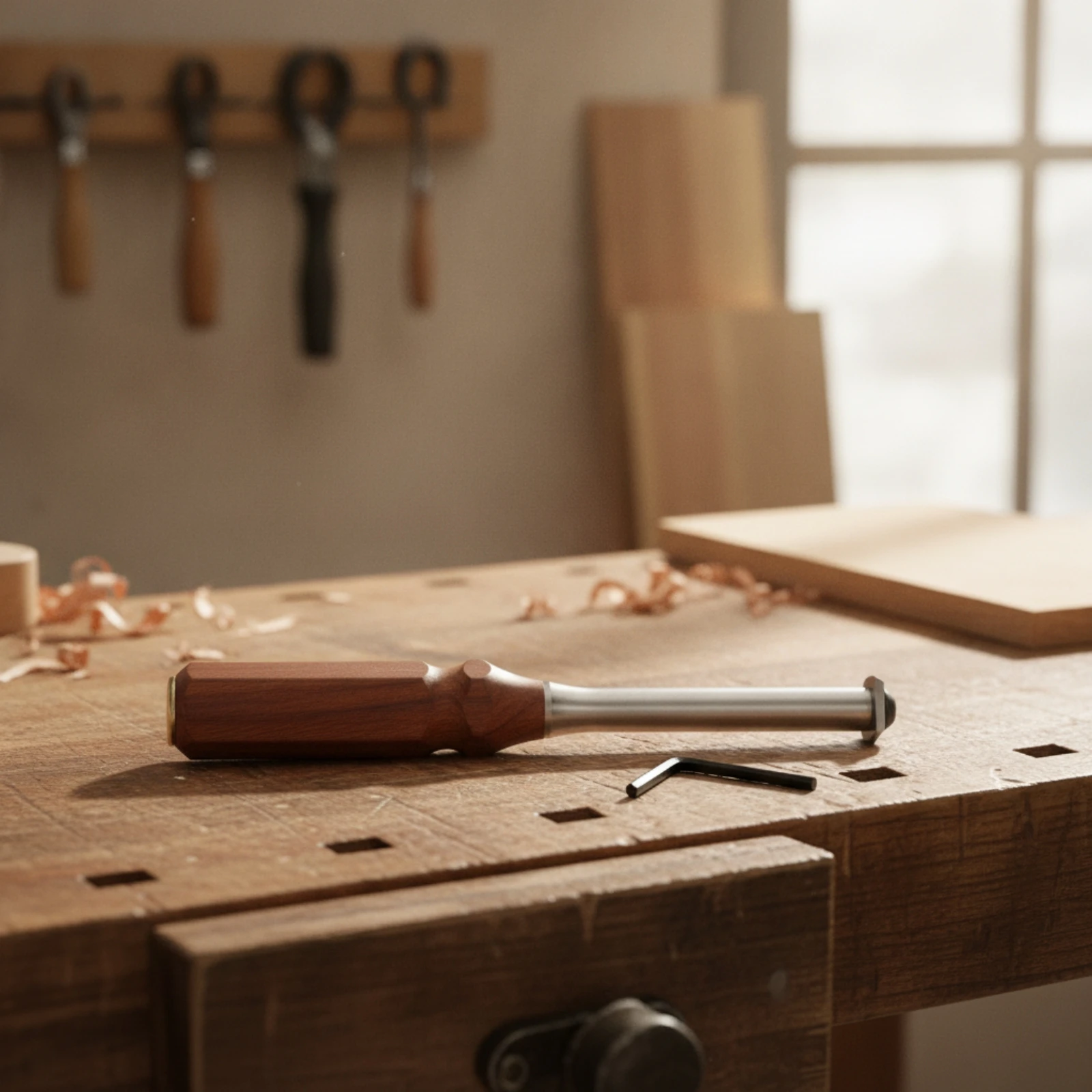 Woodworking Scraper Sturdy Scraper with Hex Key Hand Tool Ergonomic Compact for Woodworkers, Workshop
