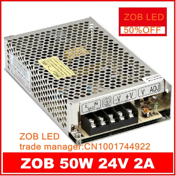 50W 24V 2A LED Switching Power Supply,For LED Strip light,85-265AC input, power suply 24V Output in stocks--2PCS/LOT